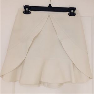 BCBG white ruffle skirt